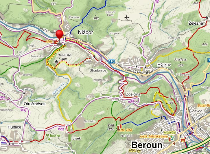 Mapa Nižbor